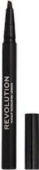 Makeup Revolution Bushy Brow Pen, Μολύβι Φρυδιών με Τριπλή Μύτη, Dark Brown, 0.5ml