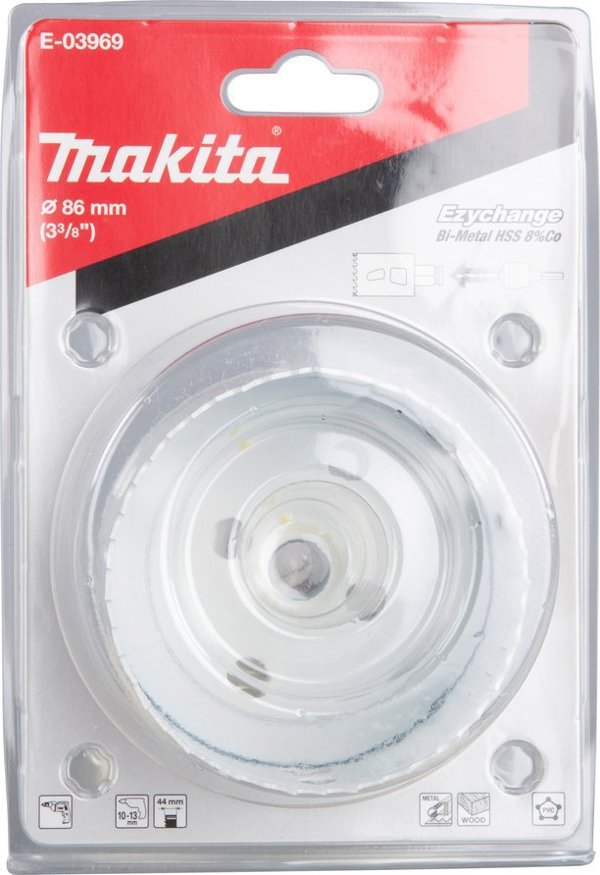 Ποτηροτρύπανο MAKITA BIM HSS-Co 8% 86mm EZYCHANGE ΜΕΤΑΛΛΟ, ΧΑΛΥΒΑΣ, ΑΛΟΥΜΙΝΙΟ, ΞΥΛΟ, PVC