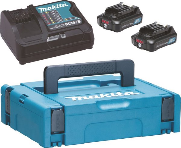 Makita Energy Kit 197658-5, Σετ Φόρτισης με 2 Μπαταρίες 2Ah BL1021B και Ταχυφορτιστή DC10SB
