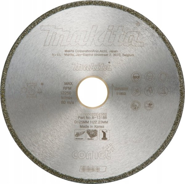 Makita Διαμαντόδισκος Κοπής 125x22.23mm για Μάρμαρο, Πλήρης (Υγρή Κοπή)