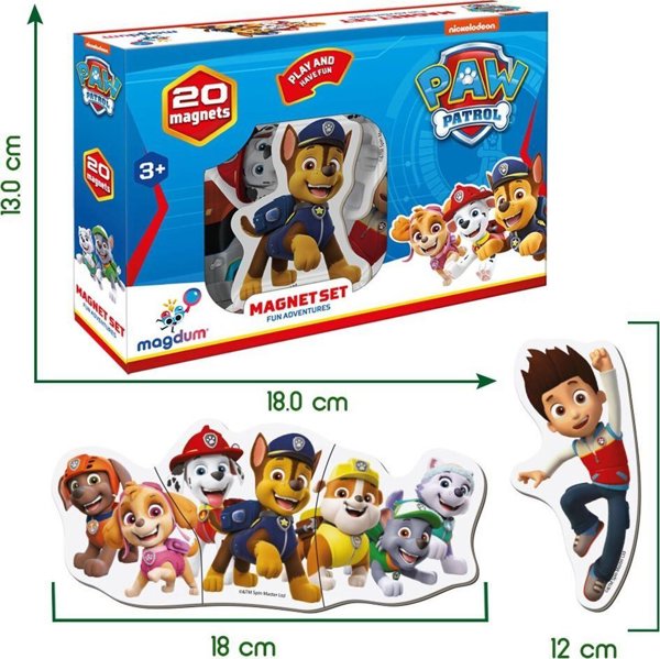 Maksik Magnets Paw Patrol 20 τμχ Fun adventure ML4034-01 10613776 4820215153812