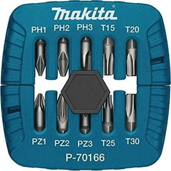 Makita Makita Bit Box P-70166 10pc PH PZ - P-70166
