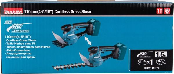 Makita DUM111SYX Ασύρματο Ψαλίδι Μπορντούρας & Γρασιδιού 18V 11cm με Μπαταρία 1.5Ah