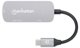 Manhattan USB-C 3-in-1 Μετατροπέας, HDMI 4K, USB-A 3.2, USB-C PD 100W, Αλουμίνιο Γκρι