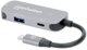 Manhattan USB-C 3-in-1 Μετατροπέας, HDMI 4K, USB-A 3.2, USB-C PD 100W, Αλουμίνιο Γκρι