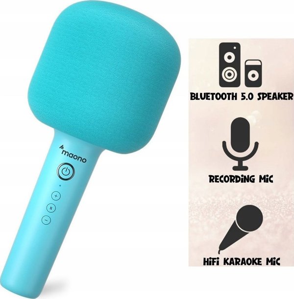 Maono Μικρόφωνο Καραόκε Bluetooth 20m Ηχείο MAONO MKP100 8 Εφέ για Τηλέφωνο / Smartphone / MKP100 Μπλε