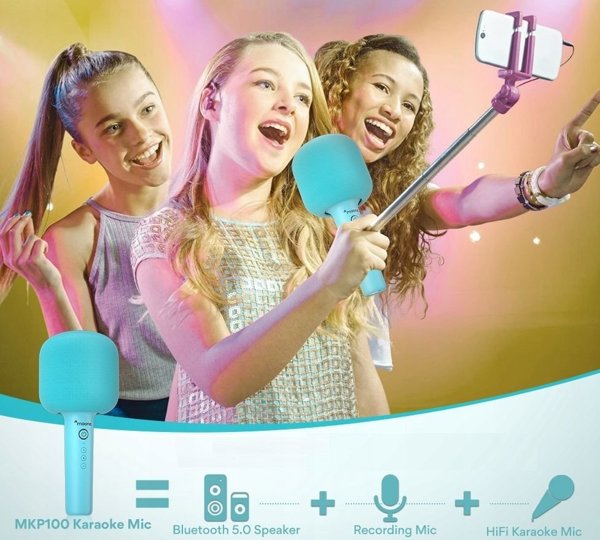 Maono Μικρόφωνο Καραόκε Bluetooth 20m Ηχείο MAONO MKP100 8 Εφέ για Τηλέφωνο / Smartphone / MKP100 Μπλε