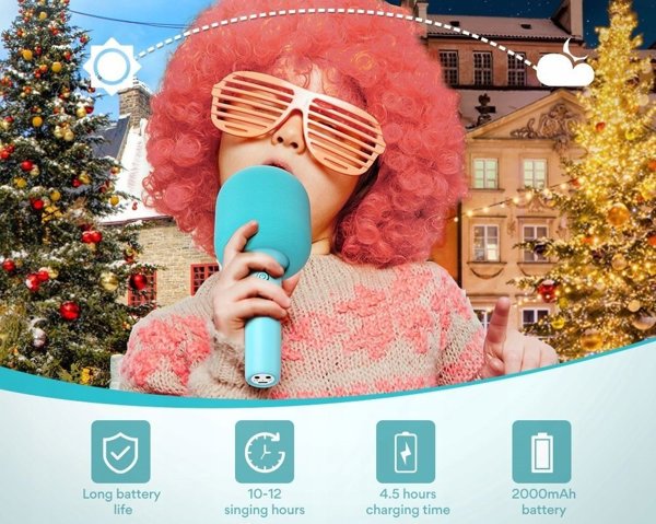 Maono Μικρόφωνο Καραόκε Bluetooth 20m Ηχείο MAONO MKP100 8 Εφέ για Τηλέφωνο / Smartphone / MKP100 Μπλε