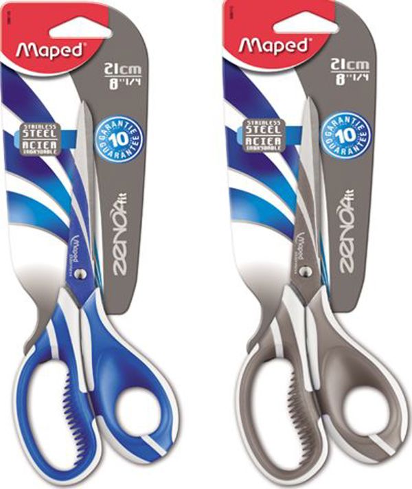 Maped Ψαλίδι Zenoa Fit 21cm - Ανοξείδωτο Ατσάλι, Μαλακές Λαβές, 10 Χρόνια Εγγύηση