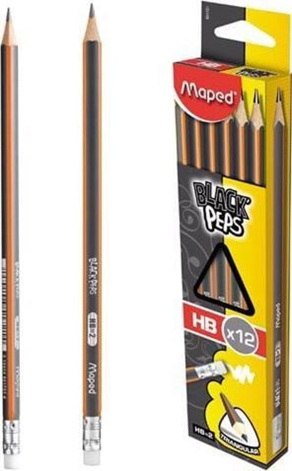 Μολύβι με γόμα Blackpeps HB (12τμχ) Maped