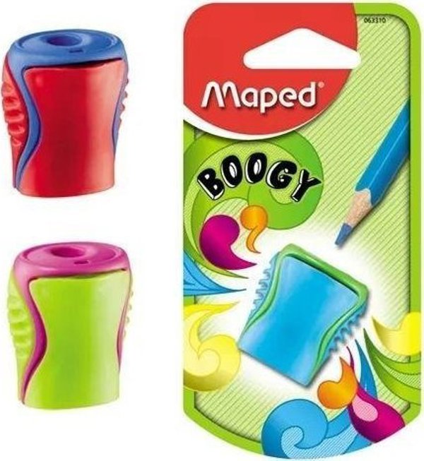 Ξύστρα Maped Boogy με Δοχείο, 1 Τρύπα, Ανθεκτικό Υλικό, Διάφορα Χρώματα