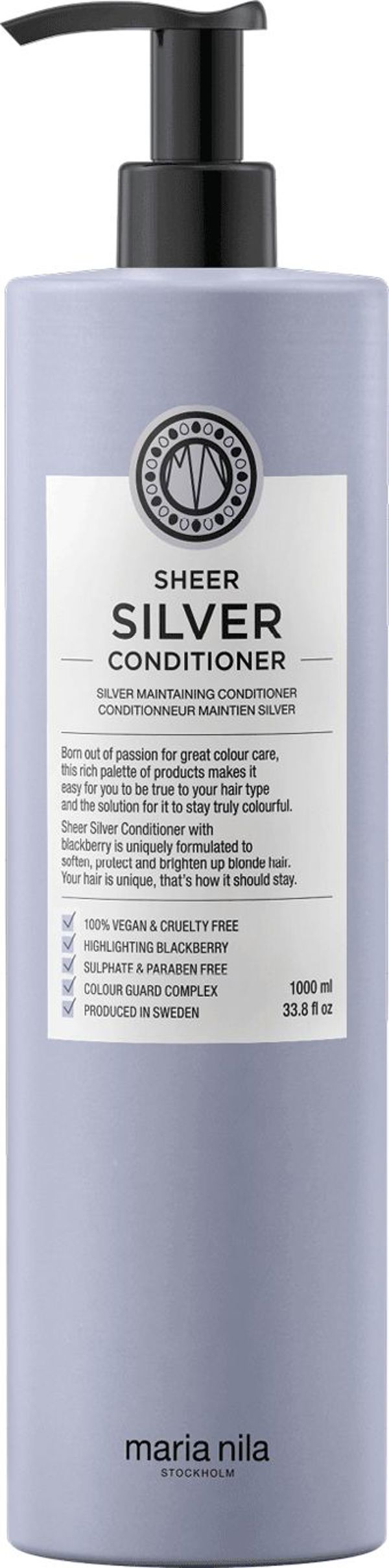 Maria Nila Sheer Silver Conditioner, Μαλακτικό για Ξανθά & Γκρι Μαλλιά, με Μωβ Χρωστική, 1000ml