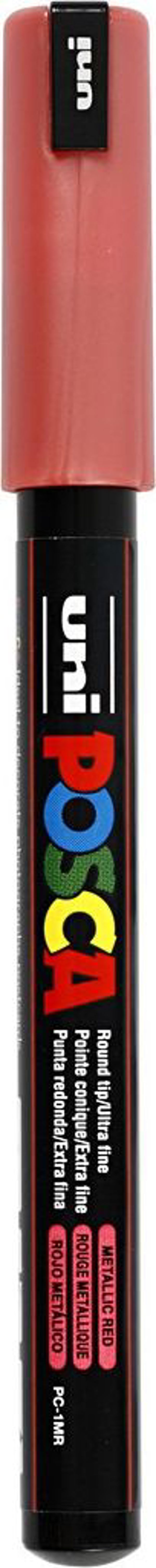 Posca Μαρκαδόρος Μεταλλικός 0.7mm, Κόκκινο Χρώμα, Λεπτή Μύτη