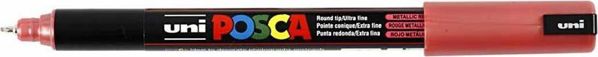 Posca Μαρκαδόρος Μεταλλικός 0.7mm, Κόκκινο Χρώμα, Λεπτή Μύτη