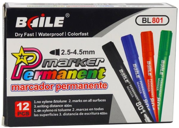 Marker Permanentny Wodoodporny Czarny 2,5-4,5 mm