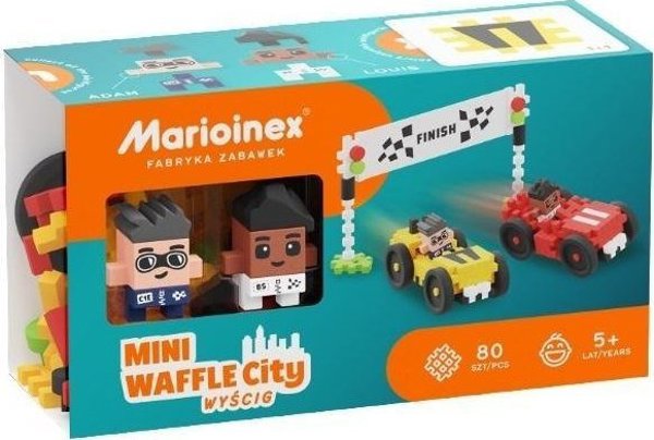 Marioinex Mini Waffle City Race, Παιχνίδι Κατασκευών 80 Τεμάχια με 2 Φιγούρες