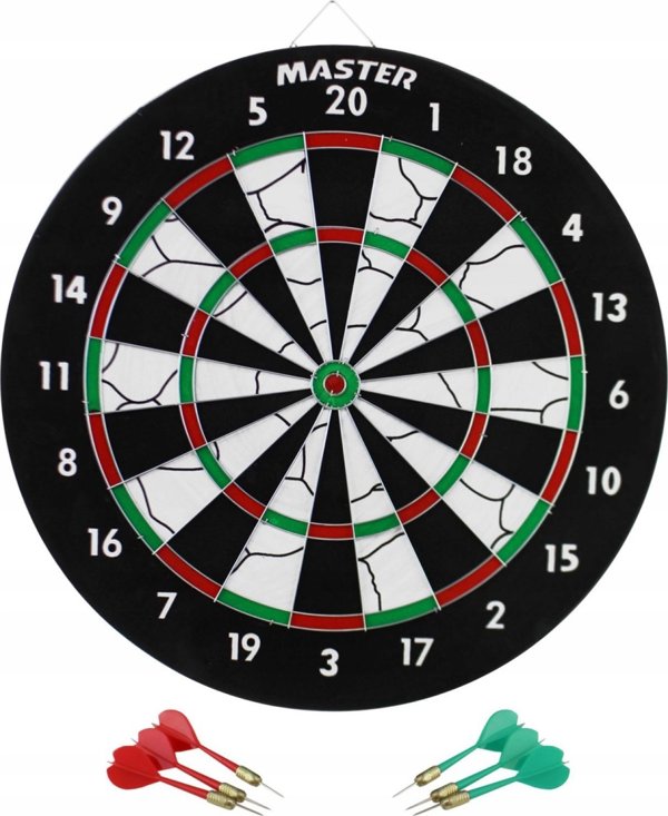 Master Διπλής Όψης Στόχος Για Βελάκια 37 cm Με 6 Βελάκια Σετ