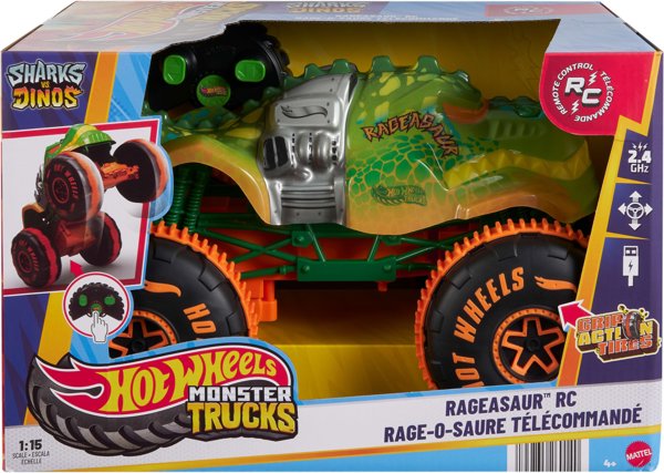 Mattel Hot Wheels Monster Truck RC 1:15 Rageasaur - Τηλεκατευθυνόμενο Όχημα