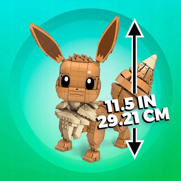 Mattel Pokémon Jumbo Eevee (GMD34) - Παιχνίδι Κατασκευής με 845 Τούβλα, 30cm