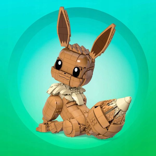 Mattel Pokémon Jumbo Eevee (GMD34) - Παιχνίδι Κατασκευής με 845 Τούβλα, 30cm