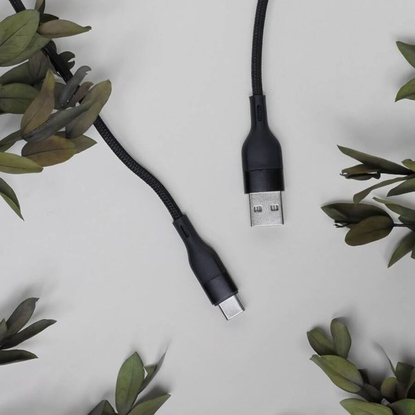 Καλώδιο USB MaxLife Maxlife καλώδιο MXUC-07 USB - USB-C 1,0 m 3A μαύρο νάιλον πρότυπο