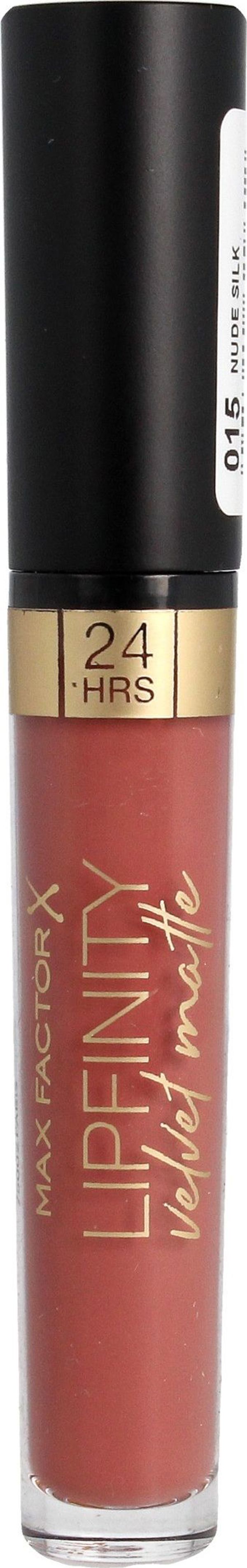 MAX FACTOR Max Factor Lipfinity Velvet Matte Υγρό Κραγιόν για τα Χείλη αρ. 015 Nude Silk 3.5g