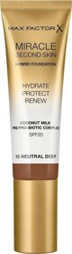 MAX FACTOR Miracle Second Skin Hybrid Foundation ενυδατικό make-up με φίλτρο 12 Neutral Deep 30ml