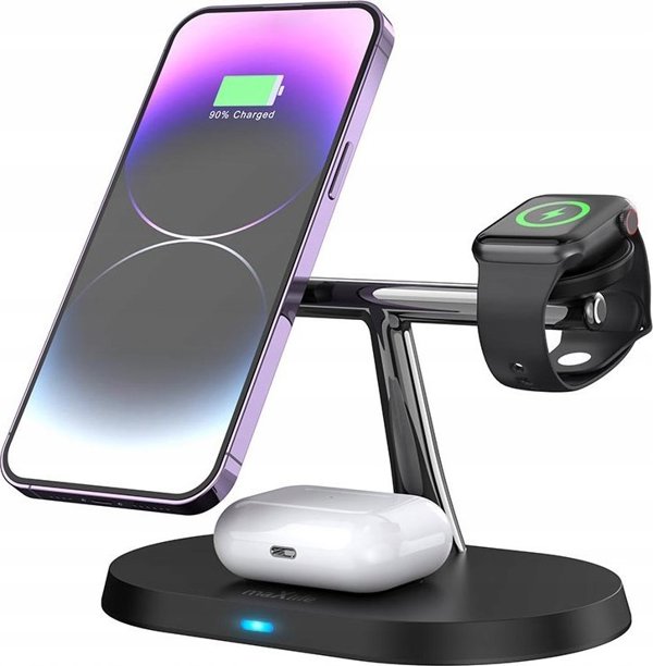 Φορτιστής Maxlife Maxlife ασύρματος φορτιστής 3σε1 15W, μαύρο (MXWC-03)