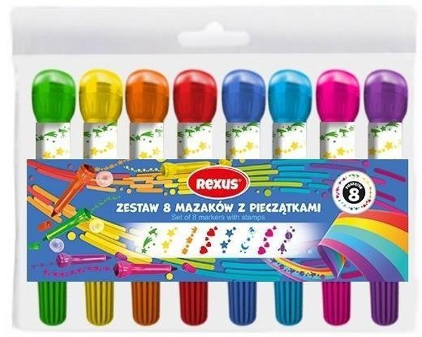 Μαρκαδόροι με σφραγίδες 8τμχ