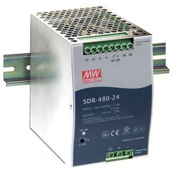 MEAN WELL SDR-480-48 τροφοδοτικό / μετατροπέας 480 W