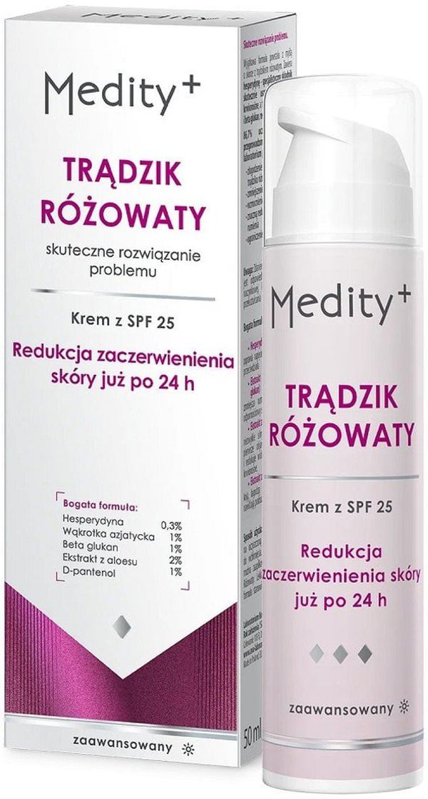 Medity+ Κρέμα Ημέρας για Ροδόχρου Ακμή SPF25 50ml