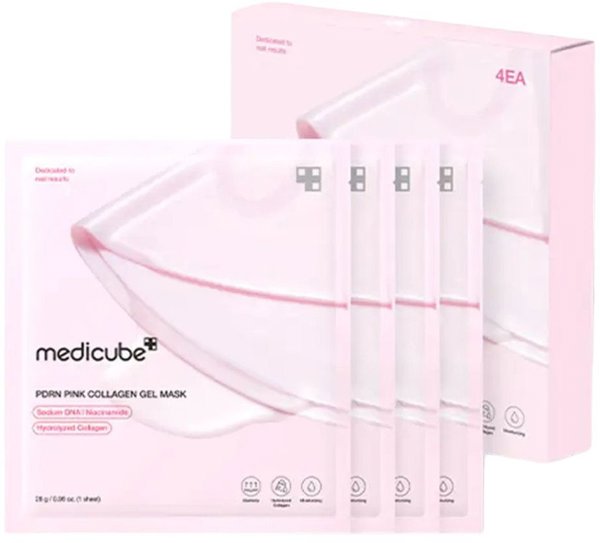 MEDICUBE_PDRN Pink Collagen Gel Mask kolagenowa maska do twarzy 4szt