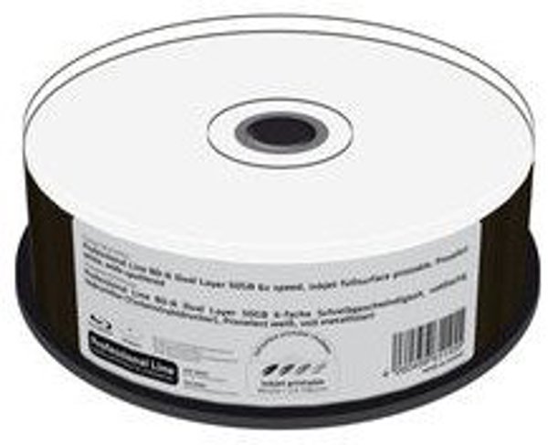 MediaRange BD-R DL Blu-Ray Δίσκος 50GB, 6x, Εκτυπώσιμος, Cakebox 25 Τεμαχίων (MRPL403)