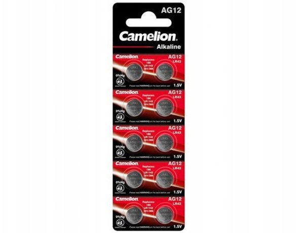 Μπαταρία χωρίς υδράργυρο, AG12/LR43/386, B10, 1.5V, CAMELION, 10 τεμ.
