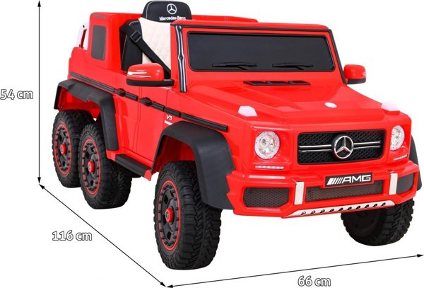 Mercedes Αυτοκίνητο με μπαταρία Mercedes G63 6x6 AMG Κόκκινο