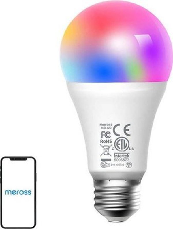 Έξυπνη Λάμπα LED Meross MSL120EU Wi-Fi, Dimmable, RGB, E27, 9W