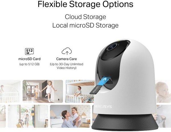 MERCUSYS MC210 domácí/indoor kamera (3MP, 2K, 1296p, IR 12m, WiFi, microSD)