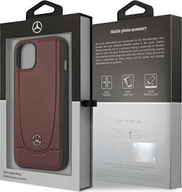 Θήκη Mercedes Mercedes για iPhone 14 Κόκκινη/κόκκινη σκληρή θήκη 6,1" Δερμάτινη Urban Bengale 11987316 3666339082741