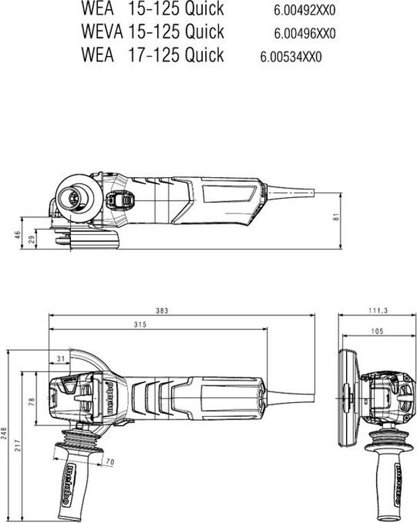 Szlifierka Metabo Metabo WEVA 15-125 Quick (600496000) - DO-EL-SZL-MBO-083