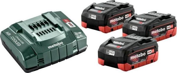 Metabo ΣΕΤ ΜΠΑΤΑΡΙΩΝ 3 x 5.5Ah LIHD + ΦΟΡΤΙΣΤΗΣ ASC 145 MET685074000
