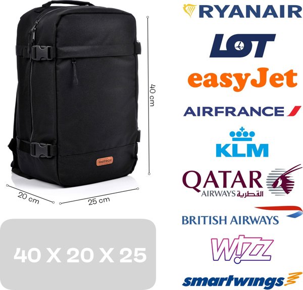 Σακίδιο καμπίνας Meteor Meteor Hermod 20 l μαύρο Universal 14280049 5900724066274