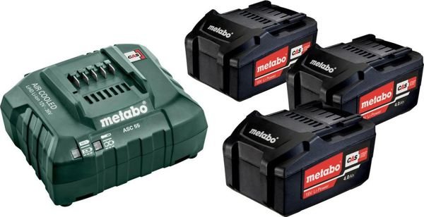 Metabo Σετ μπαταριών 18V Li-Ion 4Ah 3τμχ + φορτιστής (685049000)