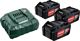 Metabo Σετ μπαταριών 18V Li-Ion 4Ah 3τμχ + φορτιστής (685049000)