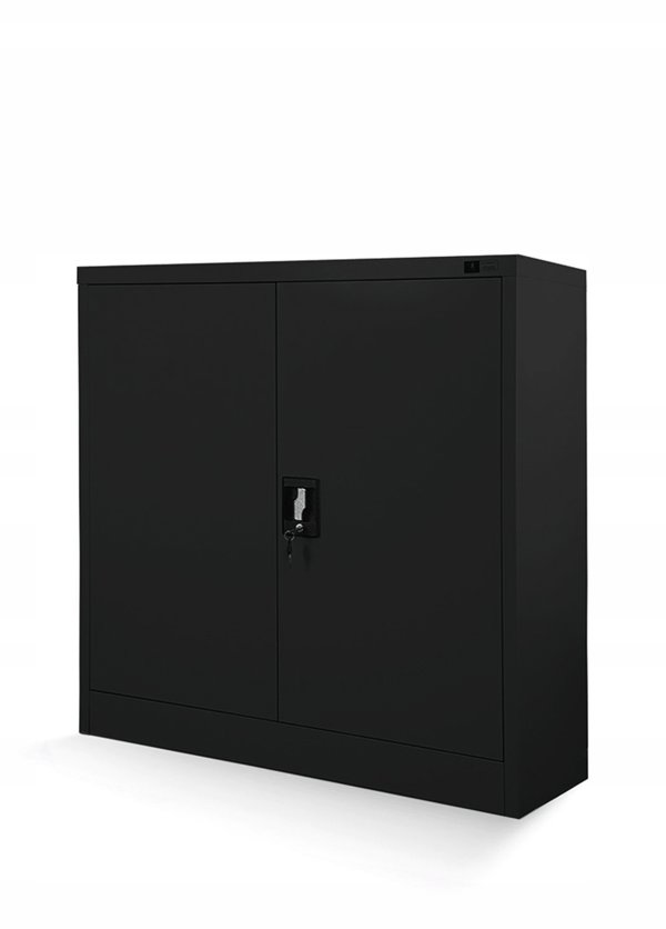 Metalowa szafka z drzwiami BEATA, 900 x 930 x 400 mm, czarna