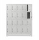 Metalowa szafa socjalna BHP skrytkowa ROBERT, 1360 x 1720 x 450 mm, szara