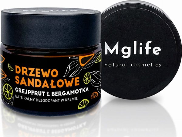 Mglife Mglife Σανταλόξυλο, γκρέιπφρουτ, περγαμόντο - φυσικό αποσμητικό σε κρέμα 50 ml