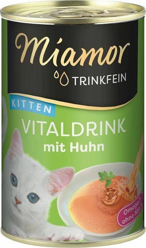 Miamor Vitaldrink Kitten Ρόφημα για Γατάκια με Έλαιο Τόνου & Ωμέγα 3, 135ml (24 Τεμάχια)