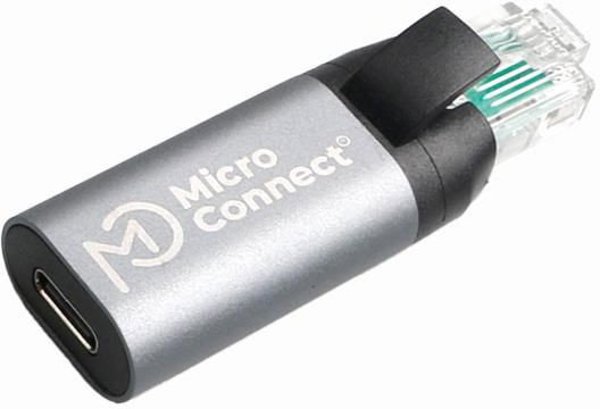 MicroConnect USB-C σε RJ45 Adapter, Μετατροπέας USB-C σε Ethernet για Σύνδεση Δικτύου