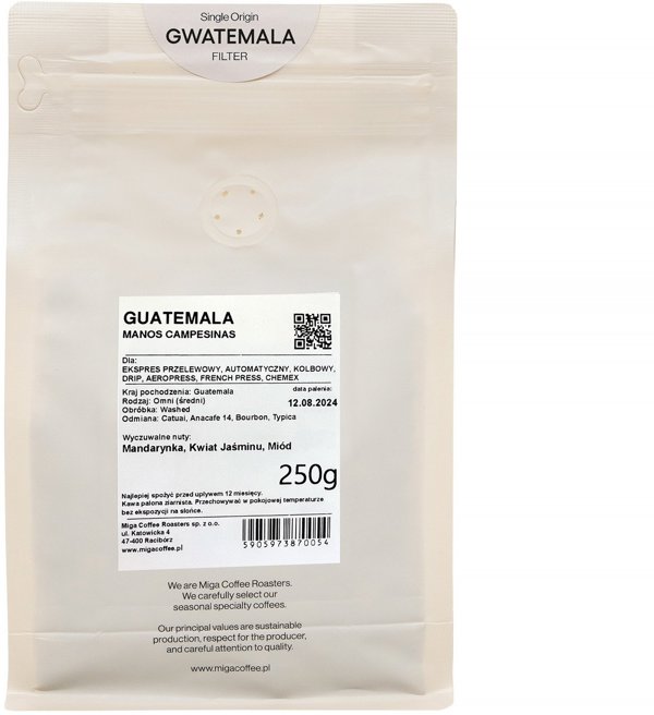 Miga Coffee - καφές σε κόκκους Γουατεμάλα Manos Washed Filter 250g
