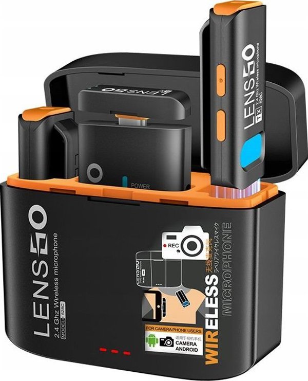 Μικρόφωνο LensGo 2x Ασύρματο Μικρόφωνο USB USB-C TYPE-C και Mini Jack 3.5mm για Τηλέφωνο / 528C